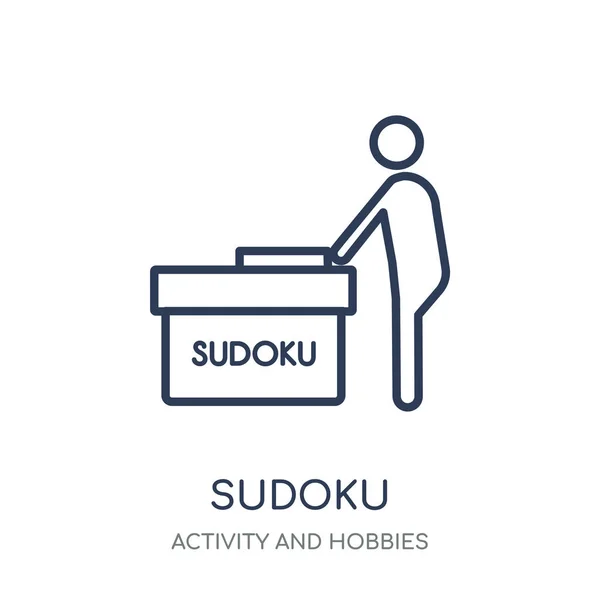 Ícone Sudoku Design Símbolo Linear Sudoku Coleção Atividade Hobbies Desenho — Vetor de Stock