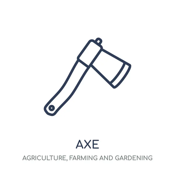 Icona Dell Ascia Design Simbolo Lineare Axe Della Collezione Agricoltura — Vettoriale Stock