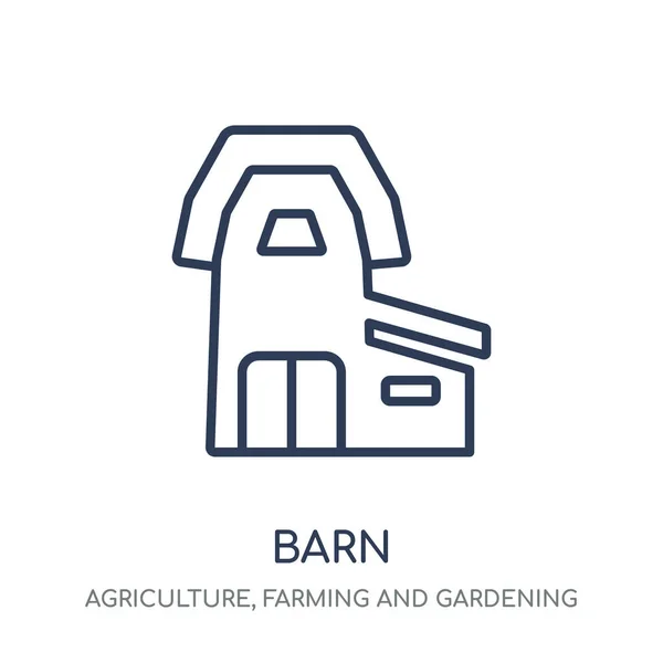 谷仓图标 谷仓线性符号设计从农业 农业和园艺收藏 简单的大纲元素向量例证在白色背景 — 图库矢量图片