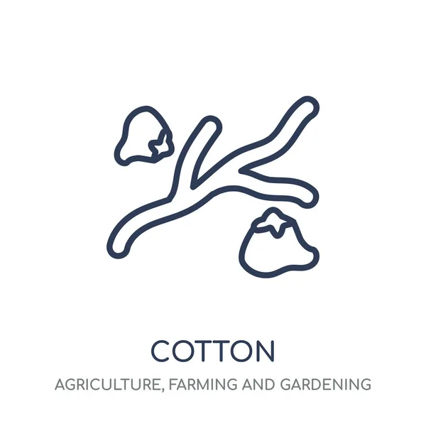 Ikona Bawełna Bawełna Projekt Symbol Liniowy Rolnictwa Rolnictwo Ogrodnictwo Kolekcji — Wektor stockowy