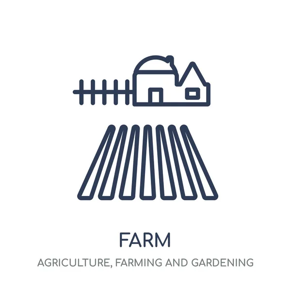 农场线性符号设计从农业 农业和园艺收藏 简单的大纲元素向量例证在白色背景 — 图库矢量图片