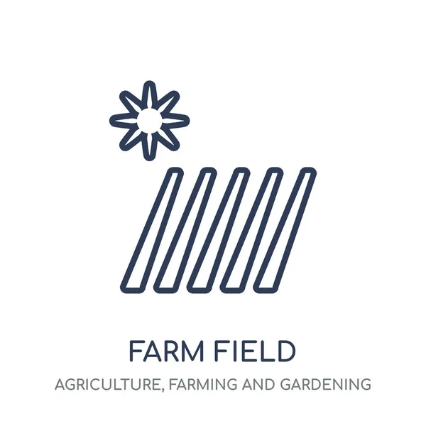 服务器场字段 农场领域线性符号设计从农业 农业和园艺汇集 简单的大纲元素向量例证在白色背景 — 图库矢量图片