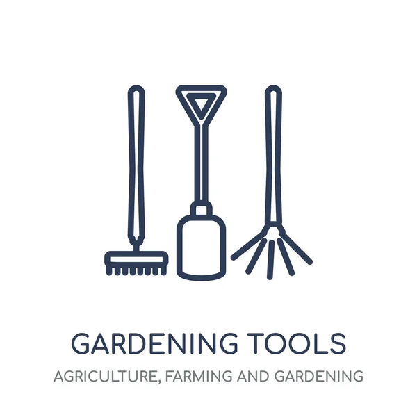 园艺工具图标 园艺工具线性符号设计从农业 农业和园艺收藏 简单的大纲元素向量例证在白色背景 — 图库矢量图片