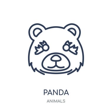 Red panda simgesi. Red panda doğrusal sembolü tasarım hayvanlar koleksiyonundan. Beyaz arka plan üzerinde basit anahat öğesi vektör çizim.