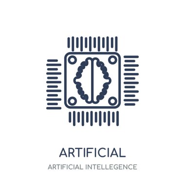 Yapay zeka simgesi. Yapay zeka doğrusal sembolü tasarım yapay Intellegence Collection.