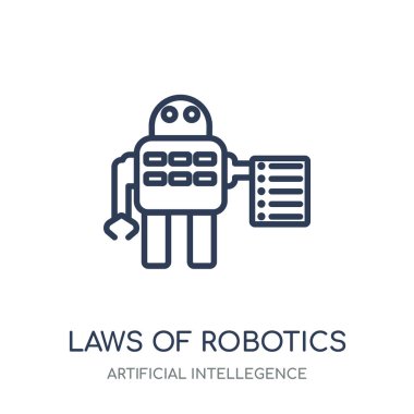 Robotik simgesi kanunları. Yapay Intellegence koleksiyonundan robotik doğrusal sembolü yasalarına tasarlamak.