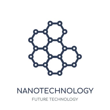 Nanoteknoloji simgesi. Nanoteknoloji doğrusal sembolü tasarım gelecek teknoloji Collection.