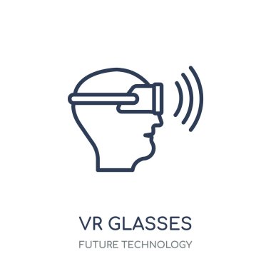 VR gözlük simgesi. VR gözlük doğrusal sembolü tasarım gelecek teknoloji Collection.