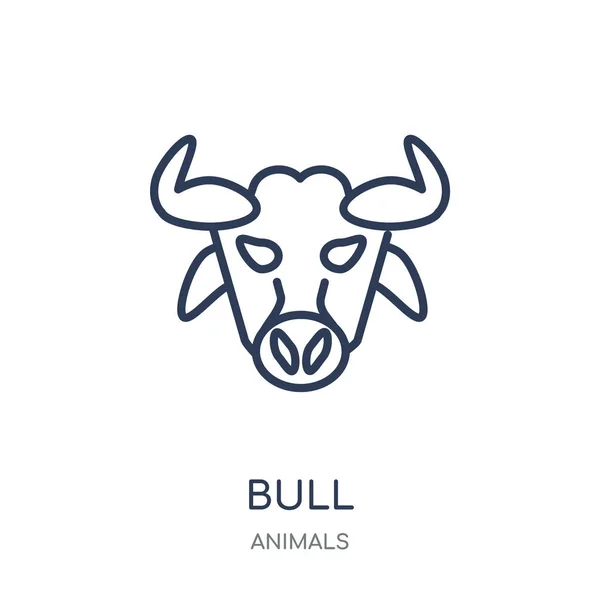 Icône Bull Symbole Linéaire Bull Collection Animals Illustration Vectorielle Éléments — Image vectorielle
