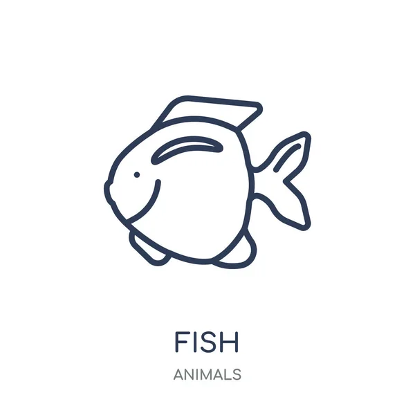 Εικονίδιο Ψάρια Ψάρια Σύμβολο Γραμμική Σχεδίαση Από Συλλογή Ζώων Εικονογράφηση — Διανυσματικό Αρχείο