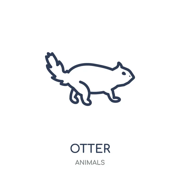 Fischotter Symbol Otter Lineare Symbolgestaltung Aus Der Tiersammlung Einfache Darstellung — Stockvektor