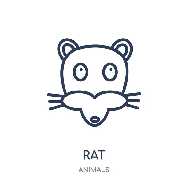 Ícone Rato Desenho Símbolo Linear Rato Coleção Animais Desenho Simples — Vetor de Stock
