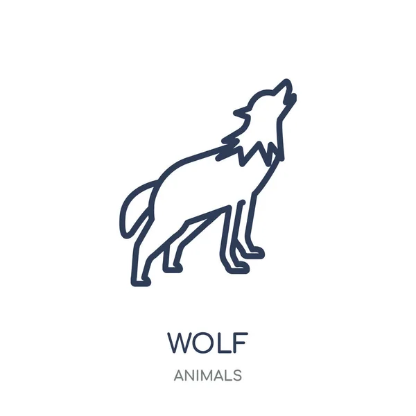 Икона Волка Линейный Дизайн Символов Волка Коллекции Животных Простая Иллюстрация — стоковый вектор