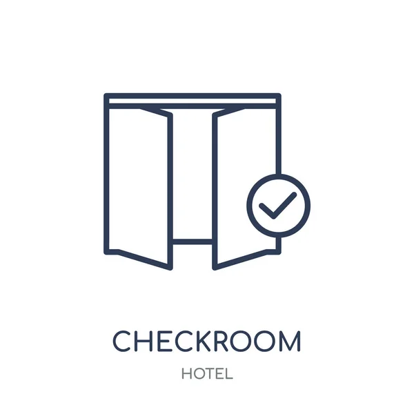 Checkroom Symbol Lineare Symbolgestaltung Checkroom Aus Der Hotelkollektion Einfache Darstellung — Stockvektor