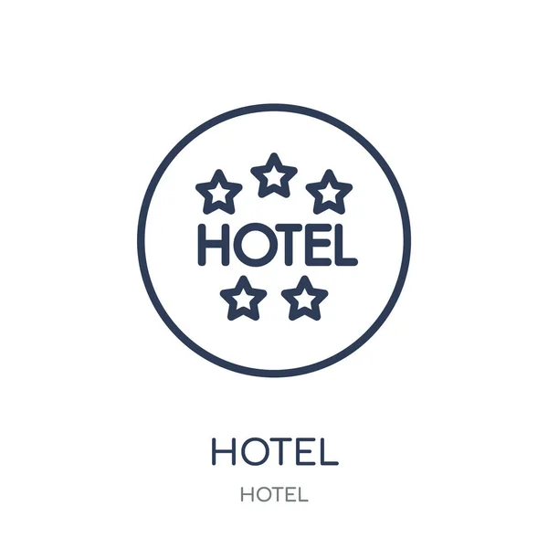 酒店信号图标 酒店信号线性符号设计由酒店收藏 简单的大纲元素向量例证在白色背景 — 图库矢量图片