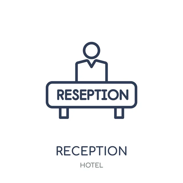 Icône Réception Symbole Linéaire Réception Collection Hotel Illustration Vectorielle Éléments — Image vectorielle