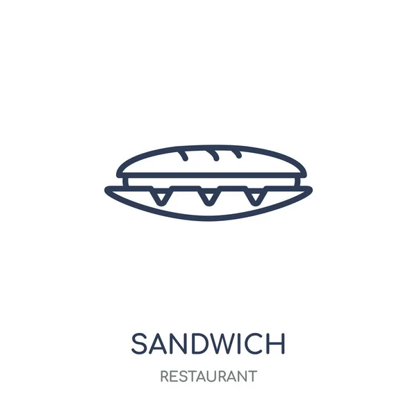 Icône Sandwich Sandwich Design Symbole Linéaire Collection Restaurant Illustration Vectorielle — Image vectorielle