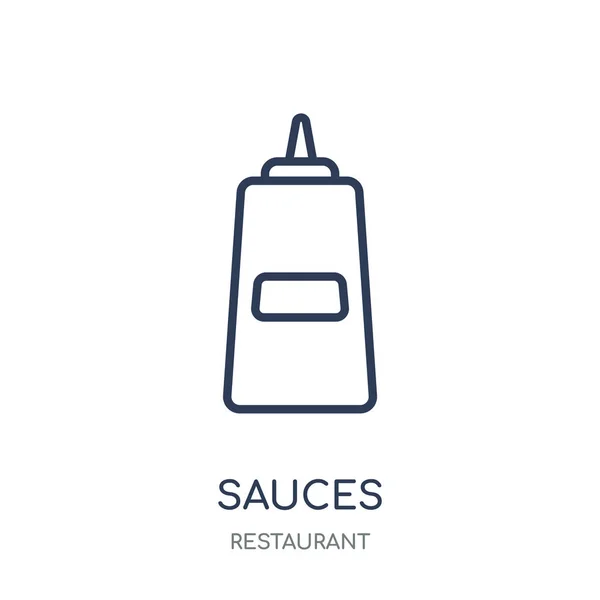 Saucen Symbol Saucen Lineares Symboldesign Aus Der Restaurantsammlung Einfache Darstellung — Stockvektor
