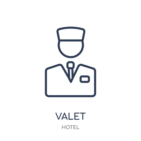 Icona Del Parcheggiatore Valet Design Simbolo Lineare Della Collezione Hotel — Vettoriale Stock