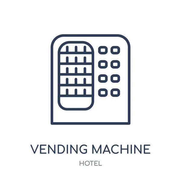 自动售货机图标 自动售货机线性符号设计从酒店集合 简单的大纲元素向量例证在白色背景 — 图库矢量图片
