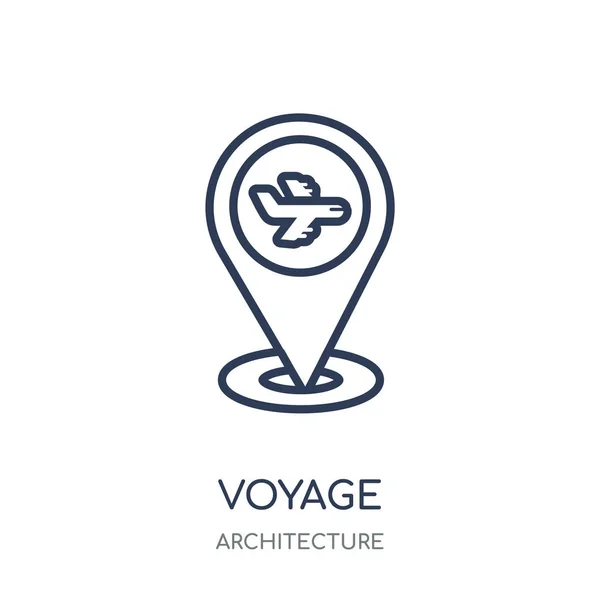 航海のアイコン 建築コレクションから航海線形シンボル デザイン 白い背景の上の簡単なアウトライン要素ベクトル図 — ストックベクタ