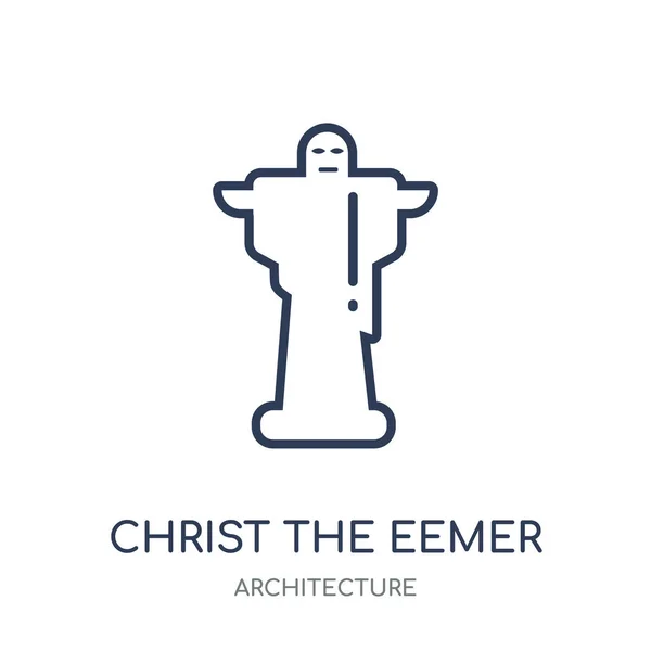 Kristus Frälsaren Ikonen Kristus Återlösare Linjär Symbol Designen Från Arkitekturen — Stock vektor