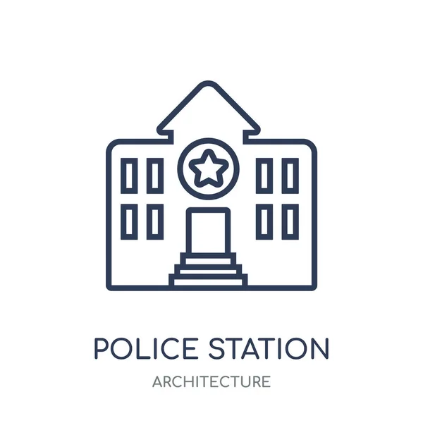 Police Station Icon Police Station Linear Symbol Design Architecture Collection — Stock Vector