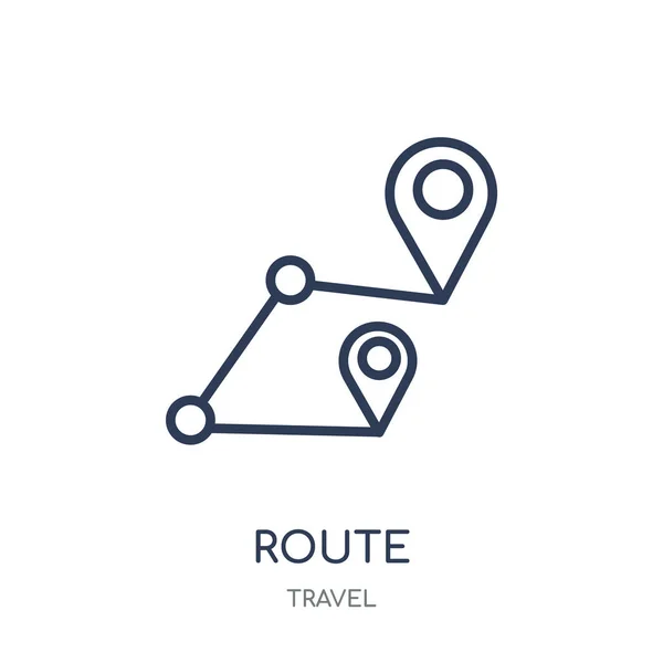 Ícone Rota Route Design Símbolo Linear Coleção Viagens Desenho Simples — Vetor de Stock