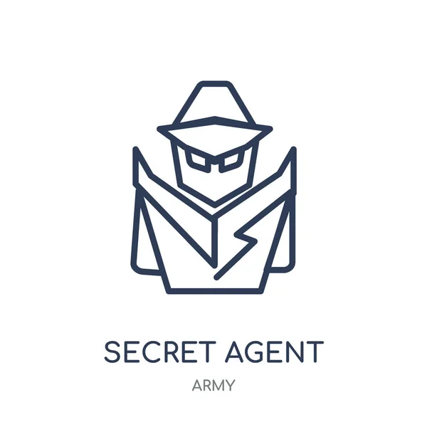 Секретний Агент Значок Секретний Агент Лінійних Символ Дизайн Армії Колекції — стоковий вектор