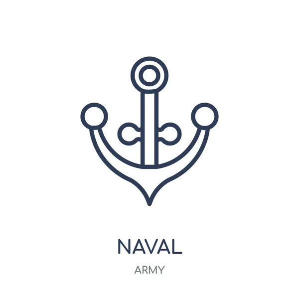 Naval Ikonen Naval Linjär Symbol Design Från Armén Samling — Stock vektor