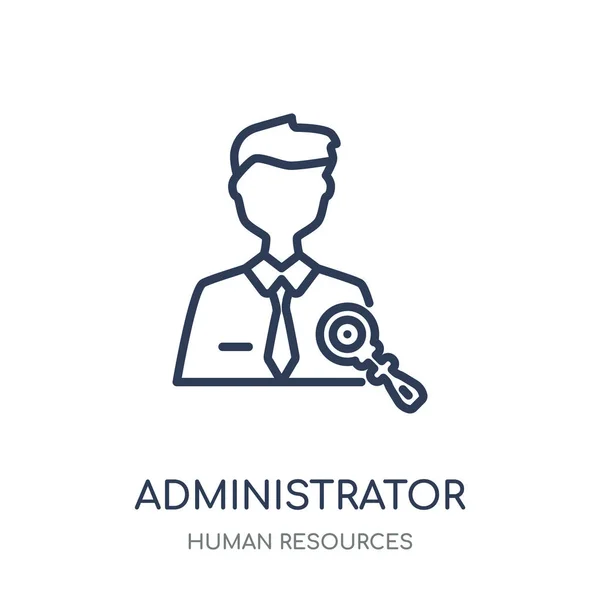 Administrator Icon Administrator Linear Symbol Design Human Resources Collection — Stock Vector