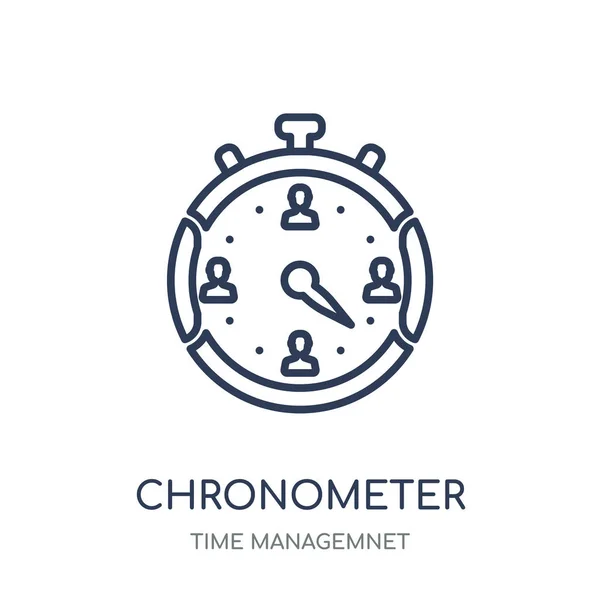 Значок Хронометра Линейный Дизайн Символов Хронометра Коллекции Time Managemnet — стоковый вектор
