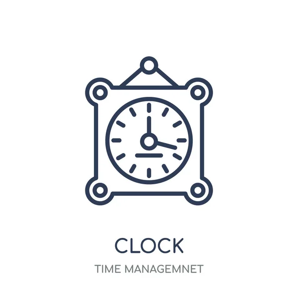 Beginn Ist Uhr Uhr Lineare Symbolgestaltung Von Zeit Managemnet Sammlung — Stockvektor