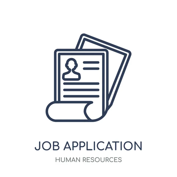 Job Application Icon Job Application Linear Symbol Design Human Resources — Stock Vector