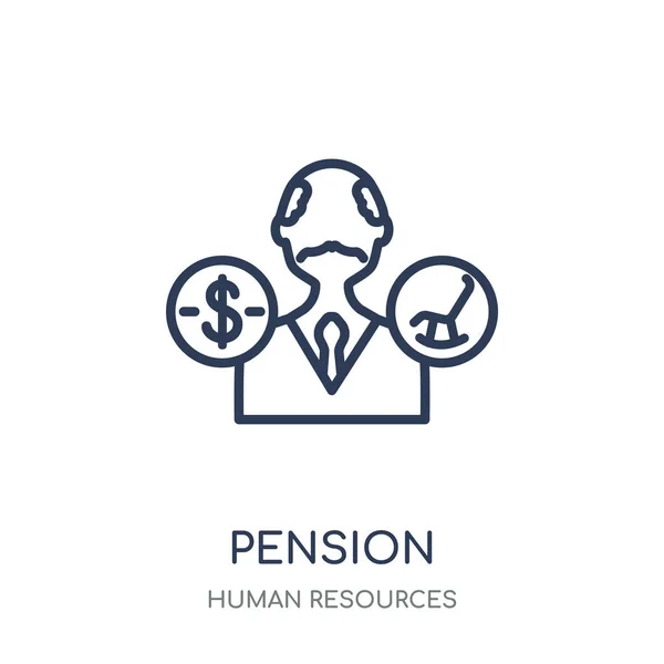 Pension Ikonra Pension Lineáris Szimbólum Design Humánerőforrás Gyűjteményből — Stock Vector