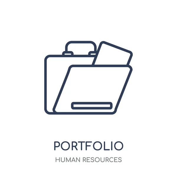 Ícone Portfólio Design Símbolos Lineares Portfólio Coleção Recursos Humanos — Vetor de Stock