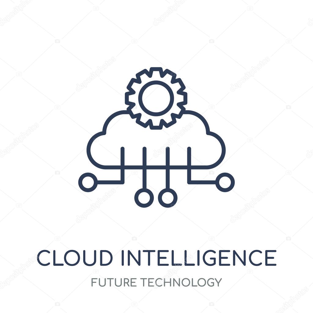 Cloud Intelligence icon. Cloud Intelligence linear symbol design from Future technology collection.