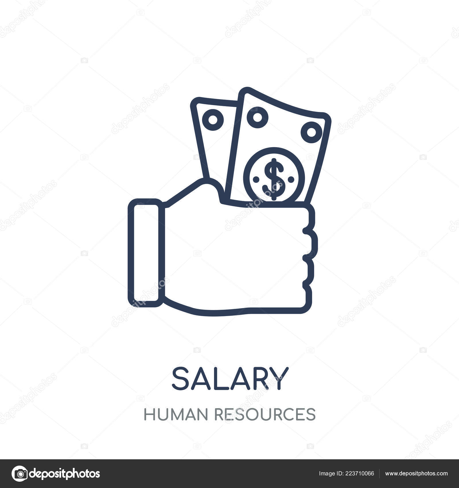 Ícone Salarial Desenho Símbolos Lineares Salariais Coleção Recursos Humanos  Vetor de ©CoolVectorStock 223710066, image size:1600x1700