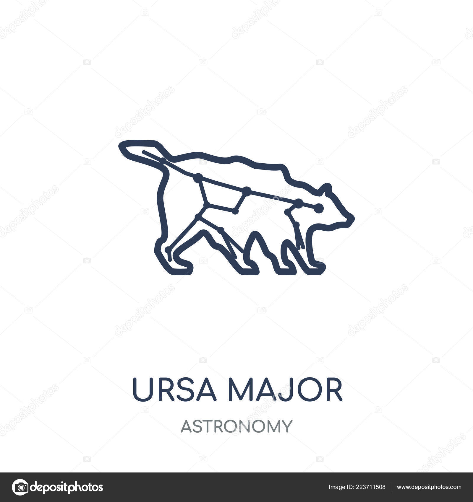 Ursa Major Icon Ursa Major Linear Symbol Design Astronomy Collection