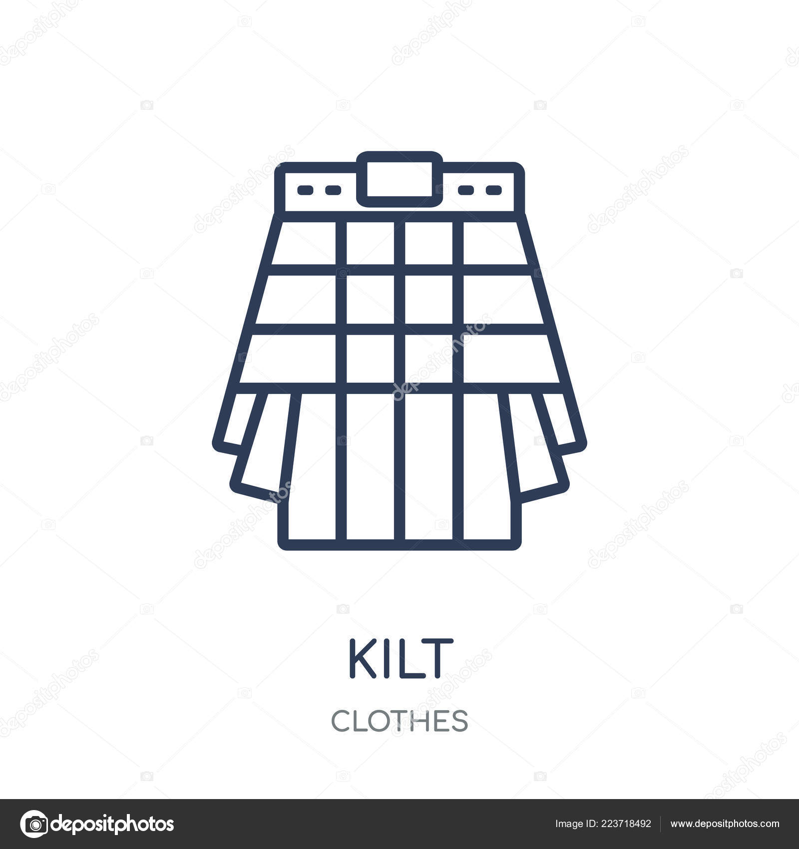 Kilt Icon Kilt Linear Symbol Design Clothes Collection Simple Outline ...