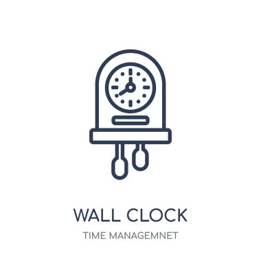Duvar saat simgesi. Duvar saat doğrusal sembol tasarımı zaman managemnet Collection.