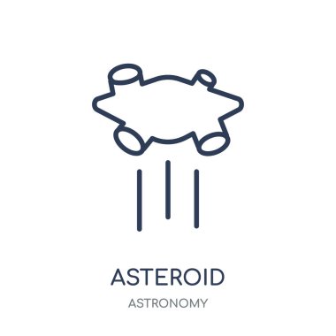 Asteroit simgesi. Asteroit doğrusal sembolü tasarım astronomi Collection.