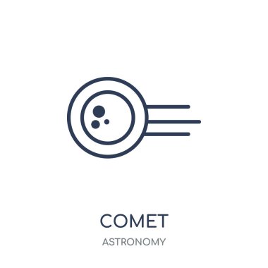 Kuyruklu yıldız simgesi. Kuyruklu yıldız doğrusal sembolü tasarım astronomi Collection.