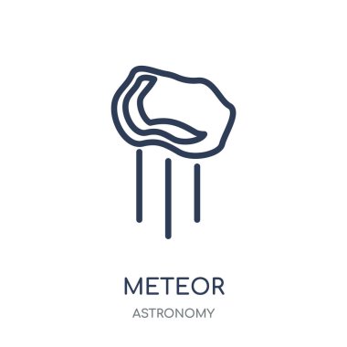 Meteor simgesi. Meteor doğrusal sembolü tasarım astronomi Collection.