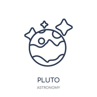 Pluto simgesi. Pluto doğrusal sembolü tasarım astronomi Collection.