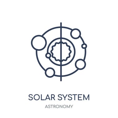 Güneş sistem kutsal kişilerin resmi. Güneş sisteminin doğrusal sembolü tasarım astronomi Collection.