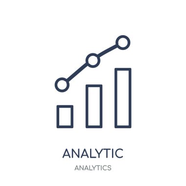 Analitik görselleştirme simgesi. Analitik görselleştirme doğrusal sembolü tasarım Analytics koleksiyonundan. Beyaz arka plan üzerinde basit anahat öğesi vektör çizim.