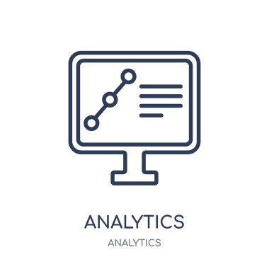 Analytics simgesi. Analitik doğrusal sembolü tasarım Analytics koleksiyonundan. Beyaz arka plan üzerinde basit anahat öğesi vektör çizim.