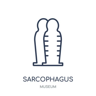 Lahit simgesi. Lahit doğrusal sembolü Tasarım Müzesi koleksiyonundan. Beyaz arka plan üzerinde basit anahat öğesi vektör çizim.