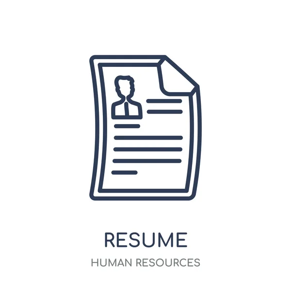 Resume Icon Resume Linear Symbol Design Human Resources Collection — Stock Vector
